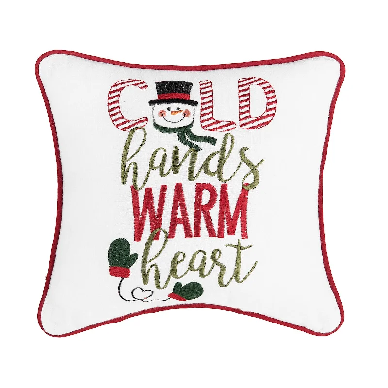Square Pillows for Modern Home DecorCold Hands Warm Heart Mini Pillow