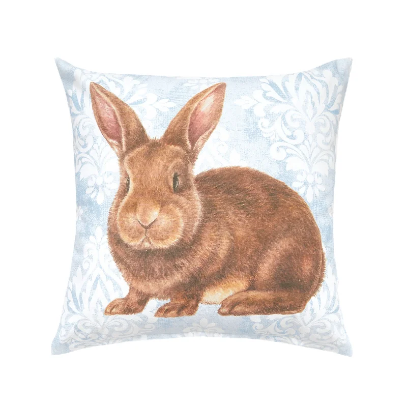 Cotton Pillows for Natural ComfortDamask Blue Bunny Pillow