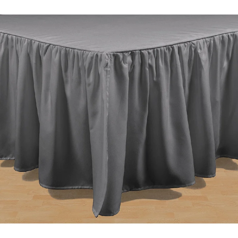 Bed skirts with a multi - colored patternBrielle Essential Solid Color 15-inch Bed Skirt Bed skirts with a multi - colored patternBrielle Essential Solid Color 15-inch Bed Skirt