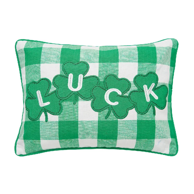 Adjustable Pillows for Customized ComfortLuck Four Clover Check Applique Pillow
