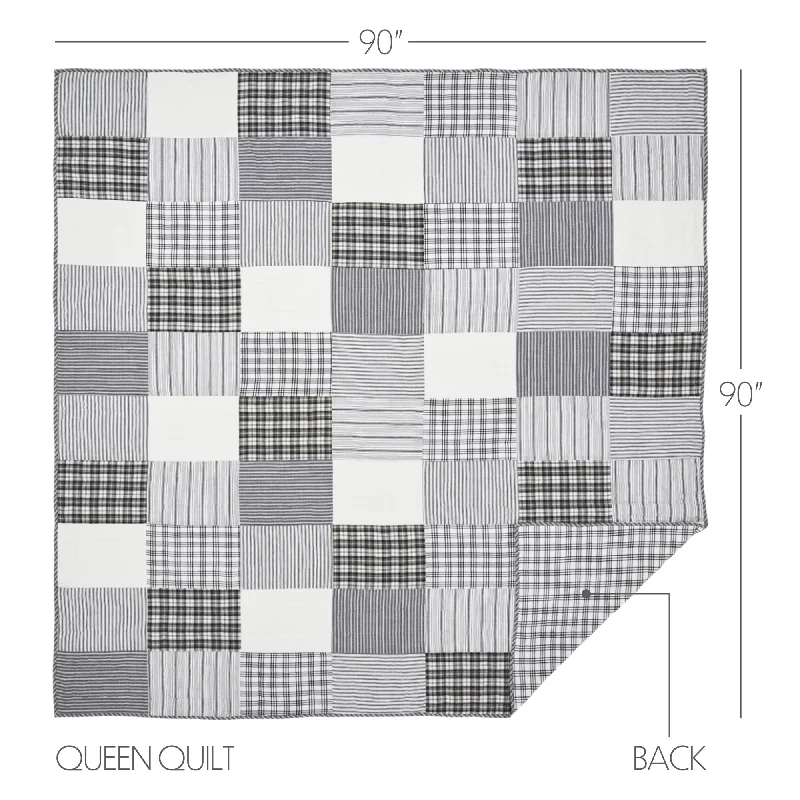 Bed skirts with a mermaid - themed printSawyer Mill Black Queen Quilt 90Wx90L