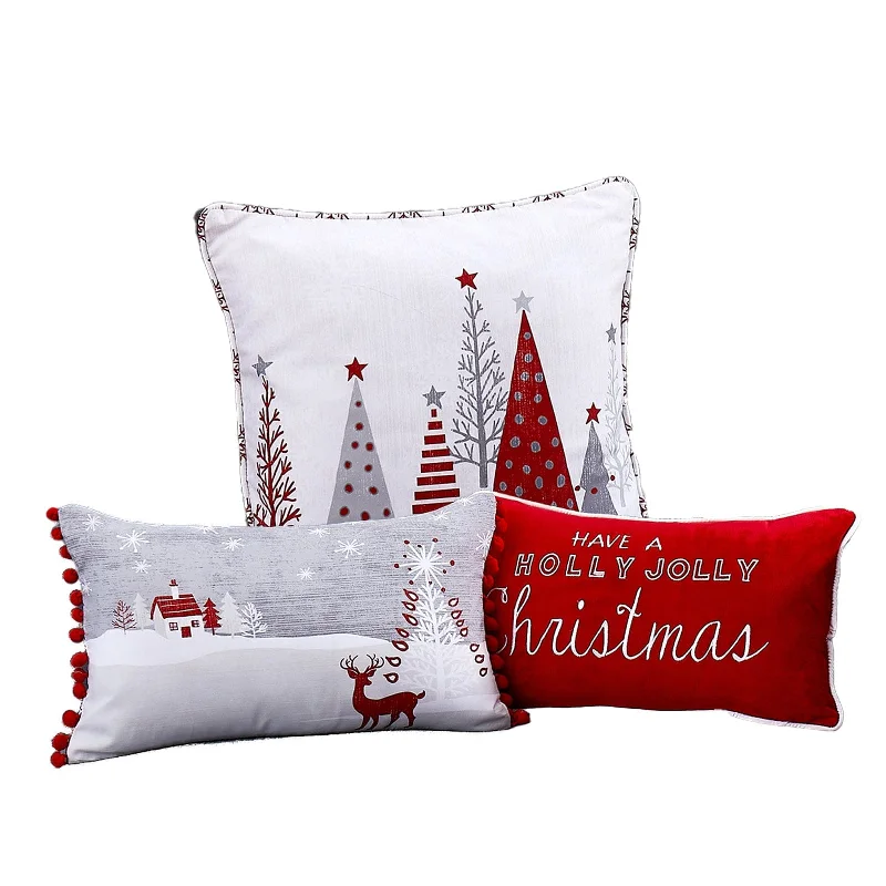 Down Alternative Pillows for Ethical ChoicesHolly Jolly Lane 3-Piece Throw Pillow Set