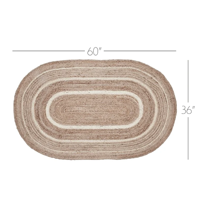 Bed skirts with a vintage - inspired patternNatural & Creme Jute Rug Oval w/ Pad 36x60 Bed skirts with a vintage - inspired patternNatural & Creme Jute Rug Oval w/ Pad 36x60
