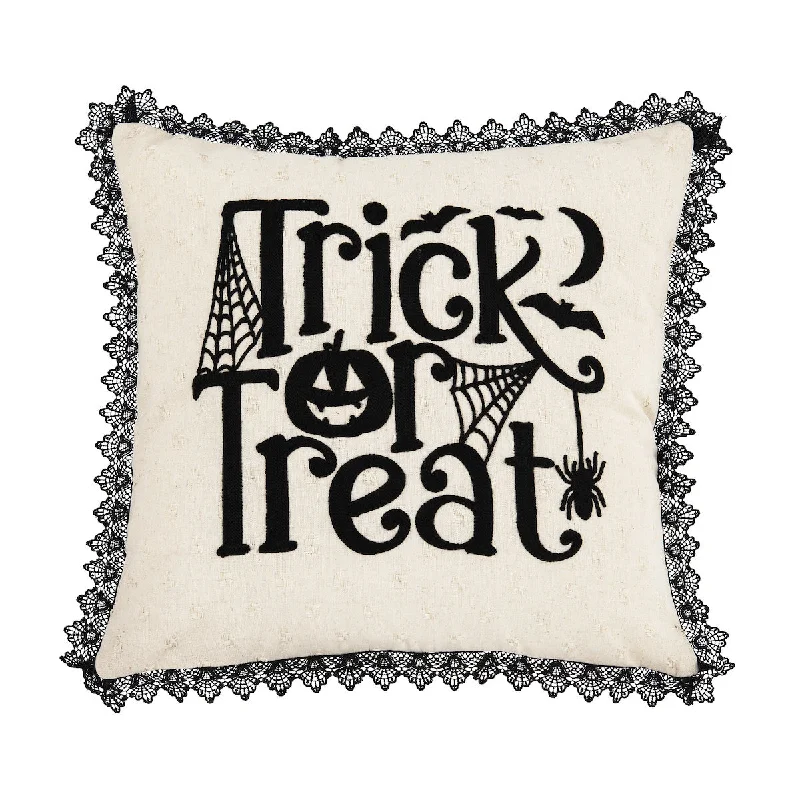 Round Pillows for Boho-Style InteriorsTrick Treat Black and White Pillow