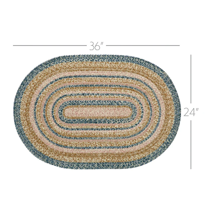 Bed skirts with a ruffled tiered designKaila Jute Rug Oval w/ Pad 24x36