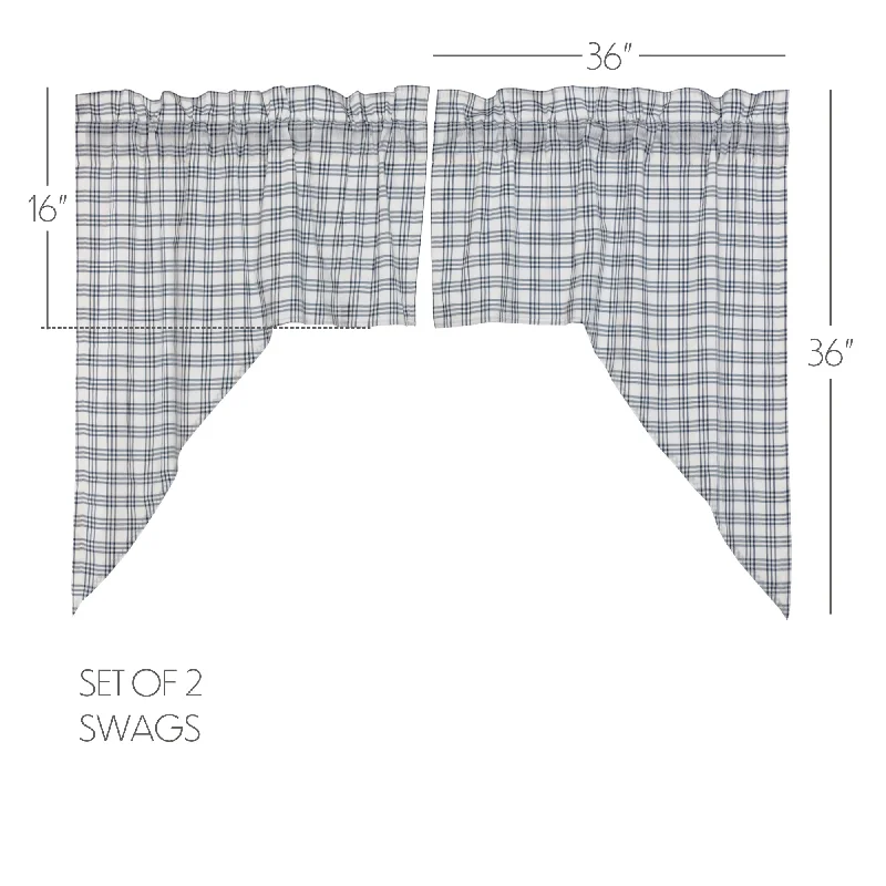 Bed skirts with a vintage - inspired patternSawyer Mill Blue Plaid Swag Set of 2 36x36x16 Bed skirts with a vintage - inspired patternSawyer Mill Blue Plaid Swag Set of 2 36x36x16