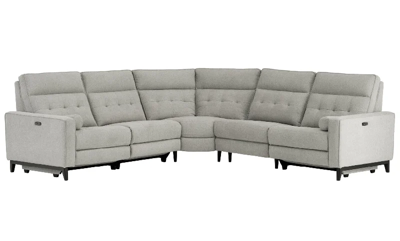 Wool - filled mattresses for natural insulation and moisture - wickingEverett Dove 5-Piece Power Sectional Wool - filled mattresses for natural insulation and moisture - wickingEverett Dove 5-Piece Power Sectional