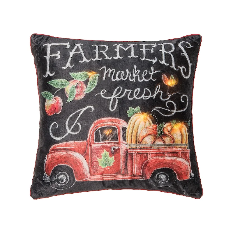 Kids Pillows with Fun DesignsFarmers Market Chalk LED Pillow