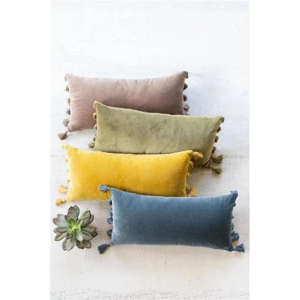Velvet Pillows for a Touch of EleganceKalalou NRV2123 Velvet Lumbar Pillow, Cobblestone Velvet Pillows for a Touch of EleganceKalalou NRV2123 Velvet Lumbar Pillow, Cobblestone