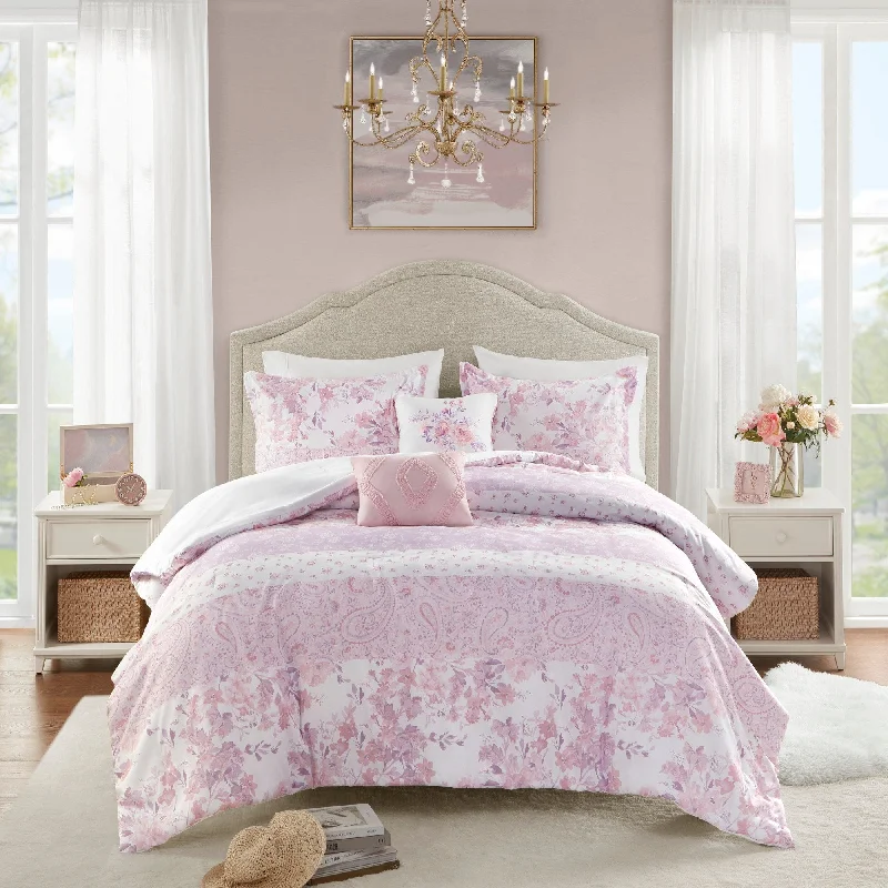 Latex - filled comforters with a bouncy texture and good supportIntelligent Design Elodie Floral Paisley Comforter Set Latex - filled comforters with a bouncy texture and good supportIntelligent Design Elodie Floral Paisley Comforter Set