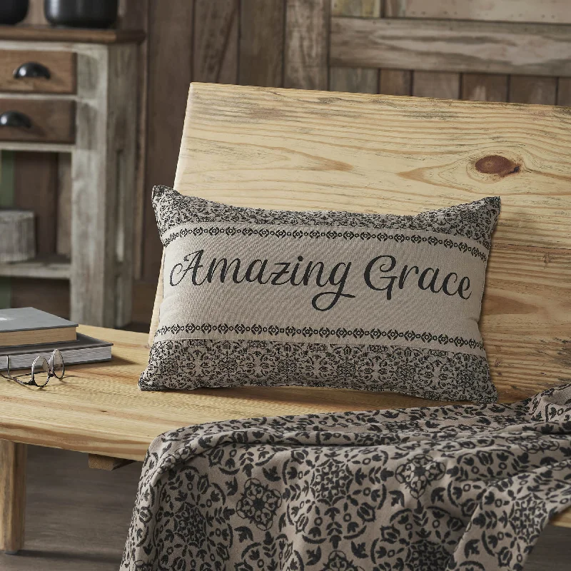 Kids Pillows with Fun DesignsMedallion Black Tan Jacquard Amazing Grace Pillow