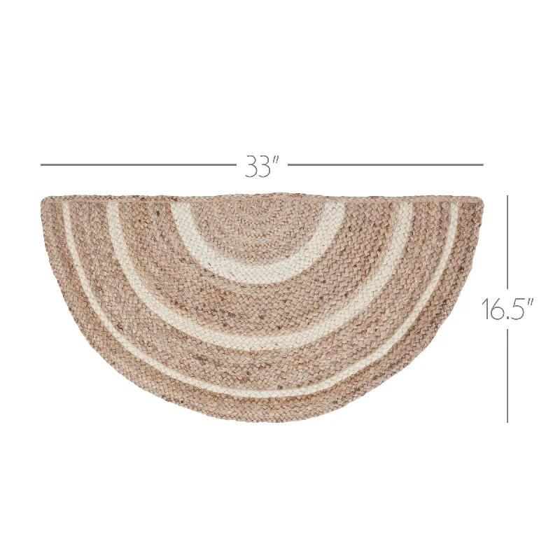 Bed skirts in pastel shades for a delicate lookNatural & Creme Jute Rug Half Circle w/ Pad 16.5x33 Bed skirts in pastel shades for a delicate lookNatural & Creme Jute Rug Half Circle w/ Pad 16.5x33