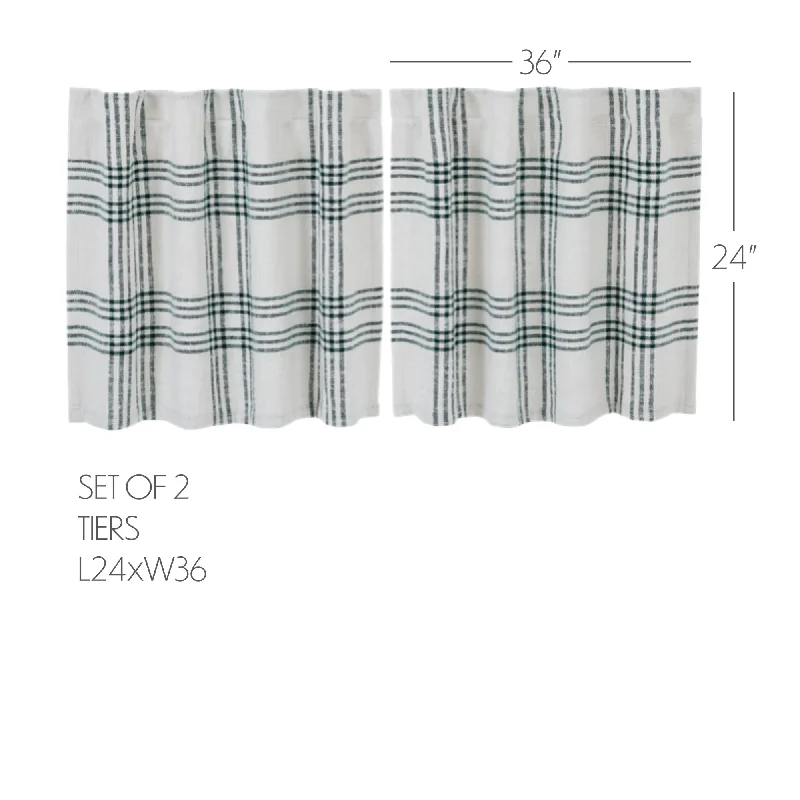 Bed skirts with a wrinkle - resistant fabricPine Grove Plaid Tier Set of 2 L24xW36