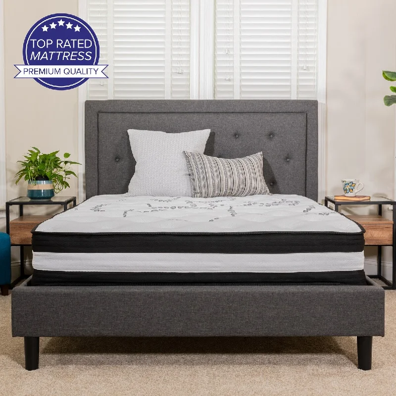 Bamboo - charcoal infused mattresses for odor absorption12" Foam and Pocket Spring Mattress, Mattress in a Box - Premium Mattress - White Bamboo - charcoal infused mattresses for odor absorption12" Foam and Pocket Spring Mattress, Mattress in a Box - Premium Mattress - White