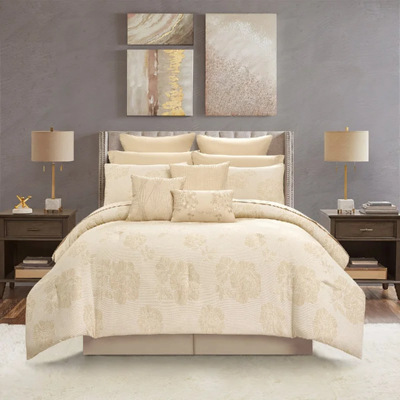 King - size comforters to fit large king - sized beds perfectlyNanshing Blair 13 Piece Floral Glam Comforter Set King - size comforters to fit large king - sized beds perfectlyNanshing Blair 13 Piece Floral Glam Comforter Set