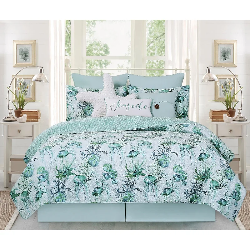 Goose down comforters known for their superior quality and insulationShorecrest Cotton Coastal Quilt Set with 2 Shams Goose down comforters known for their superior quality and insulationShorecrest Cotton Coastal Quilt Set with 2 Shams