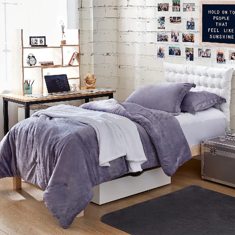 Synthetic - filled comforters like polyester for affordability and hypoallergenic propertiesThe Original Plush - Coma Inducer® Oversized Comforter Set - Lavender Dusk Synthetic - filled comforters like polyester for affordability and hypoallergenic propertiesThe Original Plush - Coma Inducer® Oversized Comforter Set - Lavender Dusk