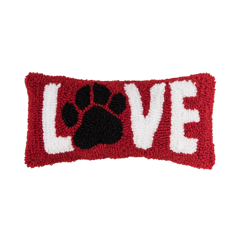 Decorative Pillows for Living Room MakeoverLove Paw Hooked Mini Pillow