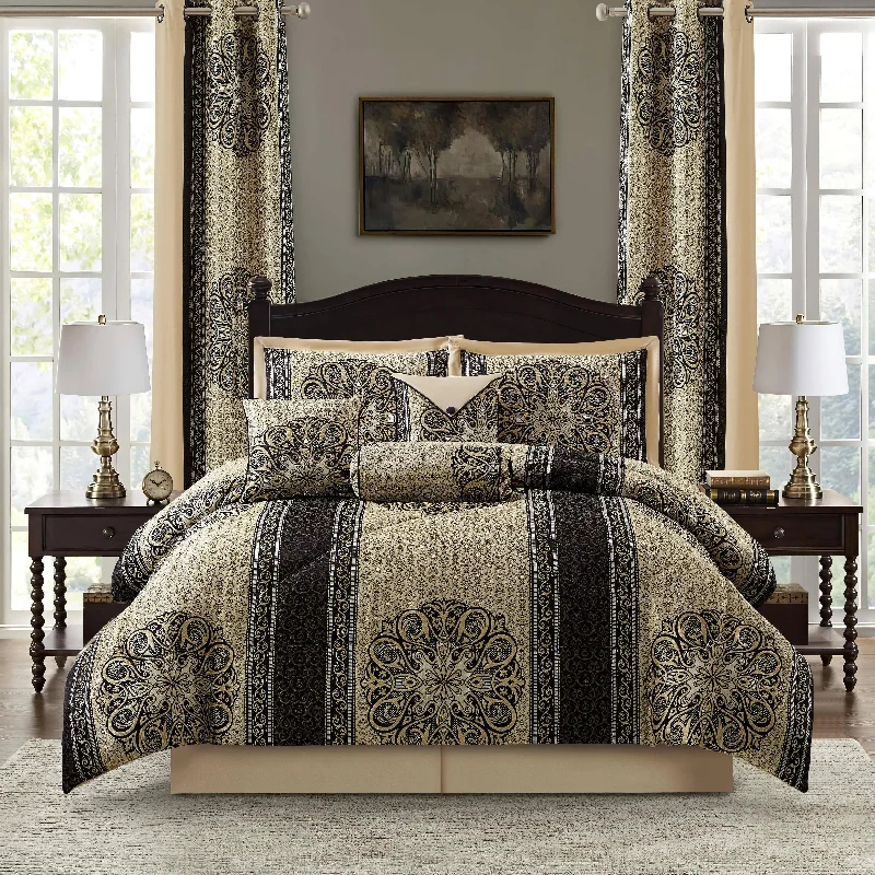 Queen - size comforters for standard queen - sized mattressesNanshing Prince 9 Piece Elegant Medallion Comforter Set Queen - size comforters for standard queen - sized mattressesNanshing Prince 9 Piece Elegant Medallion Comforter Set