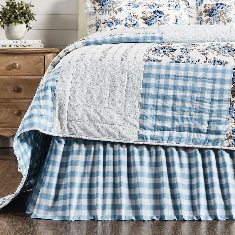Bed skirts with a multi - colored patternAnnie Buffalo Blue Check King Bed Skirt 78x80x16 Bed skirts with a multi - colored patternAnnie Buffalo Blue Check King Bed Skirt 78x80x16