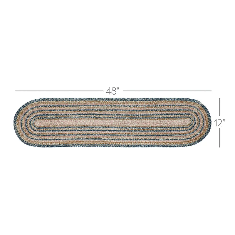 Bed skirts with a plaid pattern for a traditional styleKaila Jute Oval Runner 12x48