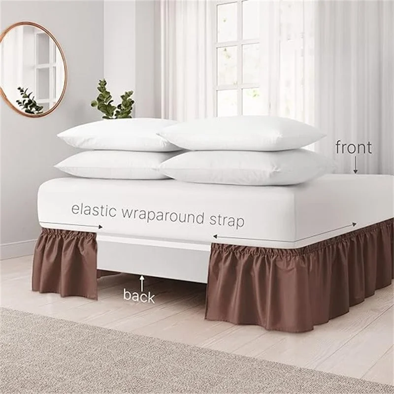 King - size bed skirts in solid colorsMicro fiber pleated bed skirt