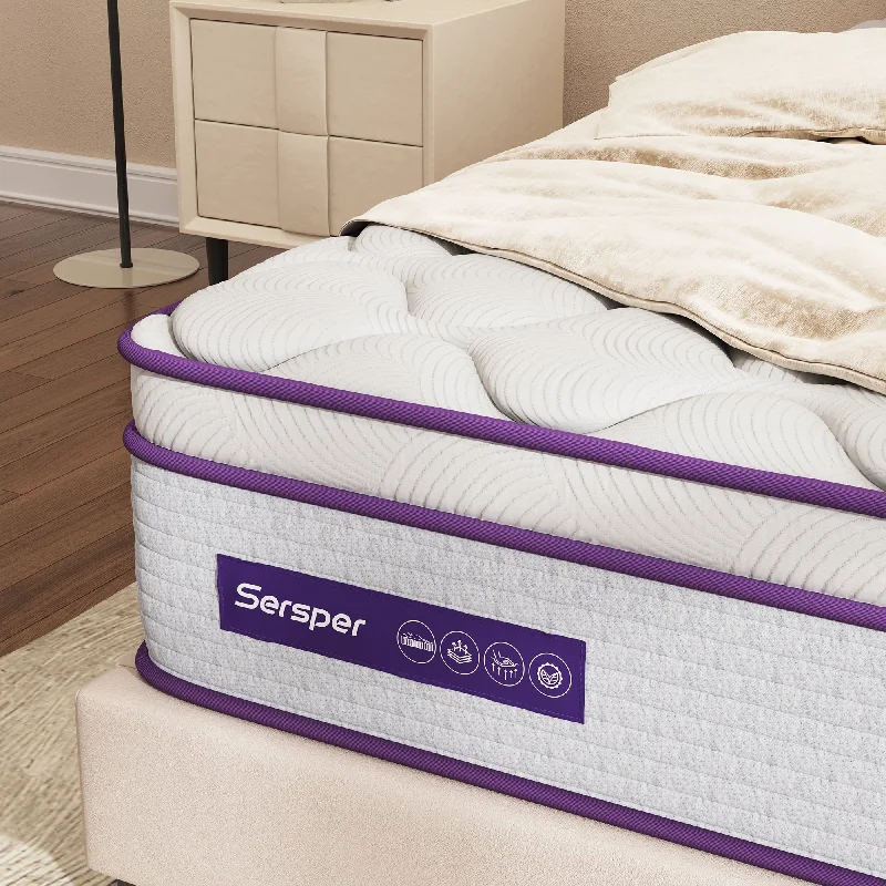 Queen - size mattresses for couples and standard bedroomsSersper 12 Inch Hybrid Mattress with Memory Foam & Heavier Coils - Ergonomic Design for Pressure Relief - Medium Firm Feel Queen - size mattresses for couples and standard bedroomsSersper 12 Inch Hybrid Mattress with Memory Foam & Heavier Coils - Ergonomic Design for Pressure Relief - Medium Firm Feel