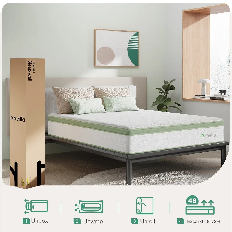 Latex mattresses with natural bounce and breathabilityNovilla 12-inch Firm Hybrid Innerspring Foam Mattress Latex mattresses with natural bounce and breathabilityNovilla 12-inch Firm Hybrid Innerspring Foam Mattress