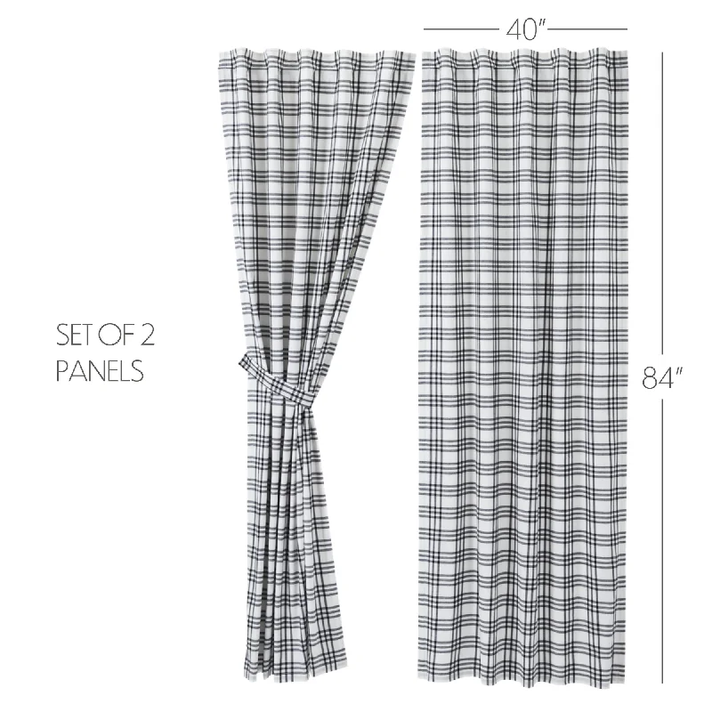 Bed skirts with a lace trim for a romantic touchSawyer Mill Black Plaid Panel Set of 2 84x40 Bed skirts with a lace trim for a romantic touchSawyer Mill Black Plaid Panel Set of 2 84x40