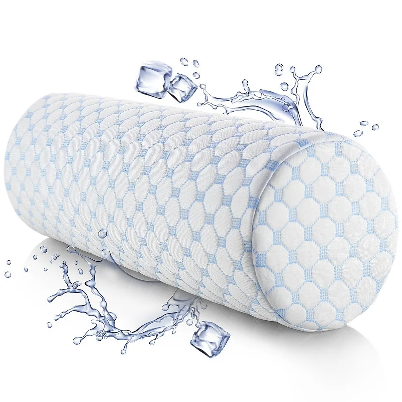 Adjustable Pillows for Customized ComfortNestl Memory Foam Cooling Neck Pillow for Pain Relief Sleeping - Cylinder Neck Roll Pillow with a Breathable Cooling Cover