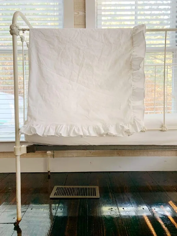 Cotton Pillows for Natural ComfortWhite Ruffled Crib Blanket