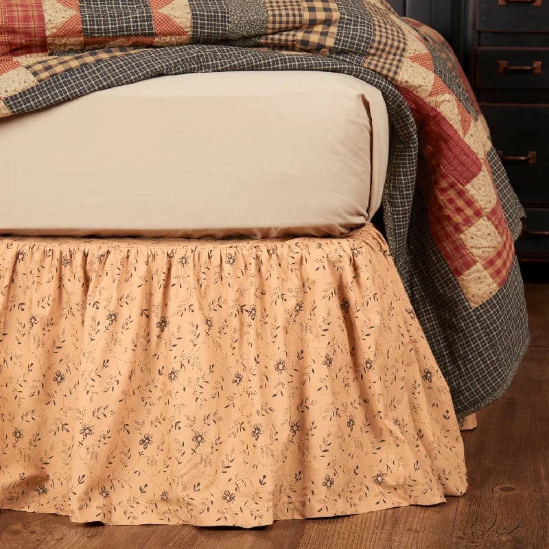 Bed skirts with a tropical print for a vacation - inspired feelMaisie King Bed Skirt 78x80x16