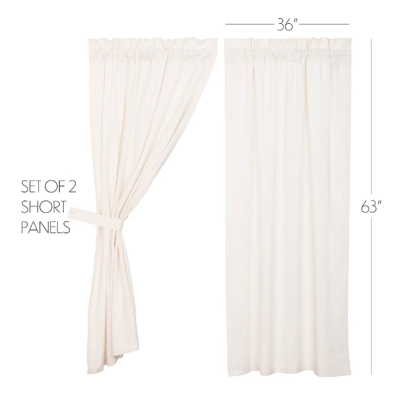 Bed skirts with a football - team - colored patternSimple Life Flax Antique White Short Panel Set of 2 63x36