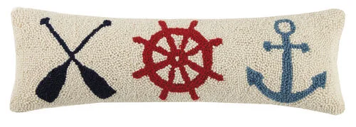 Travel Pillows for Long JourneysOar Helm Anchor Hooked Pillow 8 in. x 24 in.