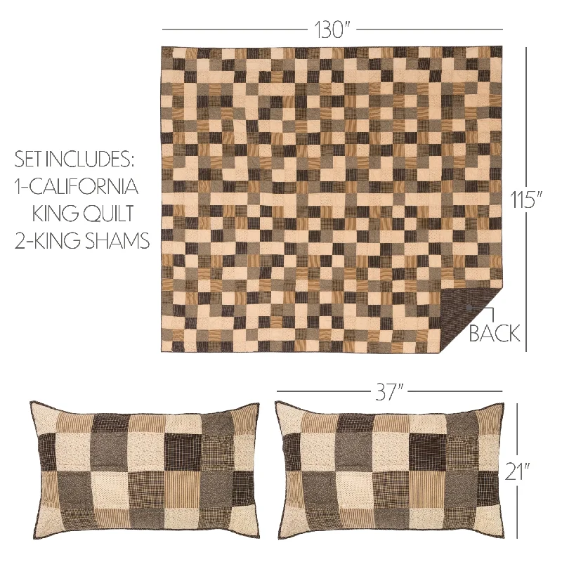 Bed skirts with a herringbone pattern for a sophisticated lookKettle Grove California King Quilt Set; 1-Quilt 130Wx115L w/2 Shams 21x37 Bed skirts with a herringbone pattern for a sophisticated lookKettle Grove California King Quilt Set; 1-Quilt 130Wx115L w/2 Shams 21x37
