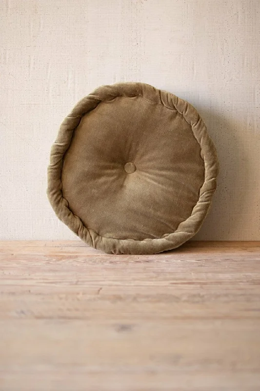 Back Support Pillows for Office ChairsKalalou NRV2116 Round Velvet Floor Cushion Avocado Back Support Pillows for Office ChairsKalalou NRV2116 Round Velvet Floor Cushion Avocado