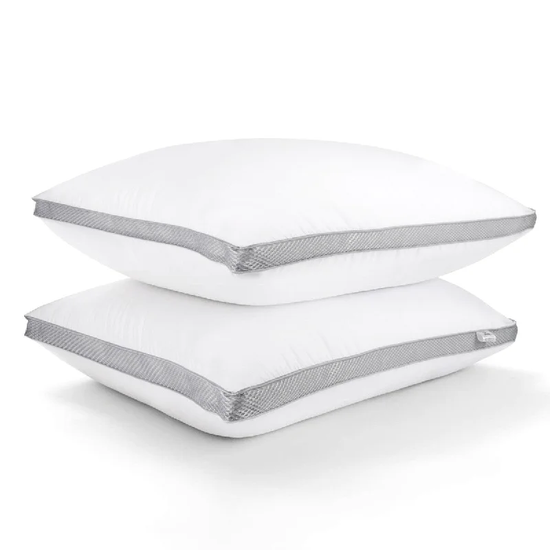 Kids Pillows with Fun Designs2-Pack Cotton Pillows Gusseted Pillows for Side, Stomach and Back Sleeper