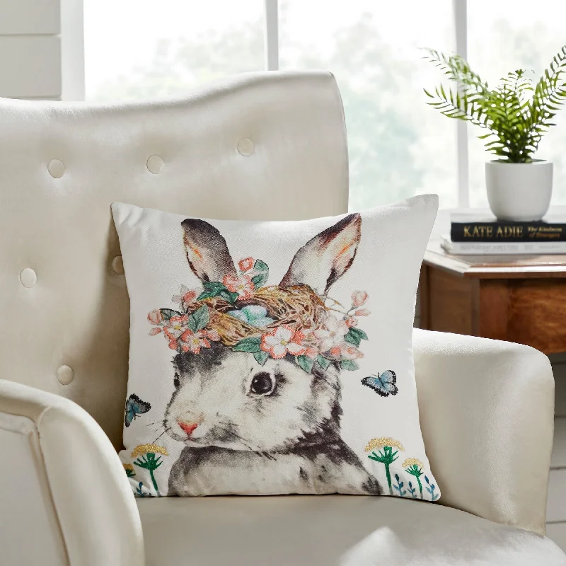 Decorative Pillows for Living Room MakeoverGarden Bunny Whimsy Pillow