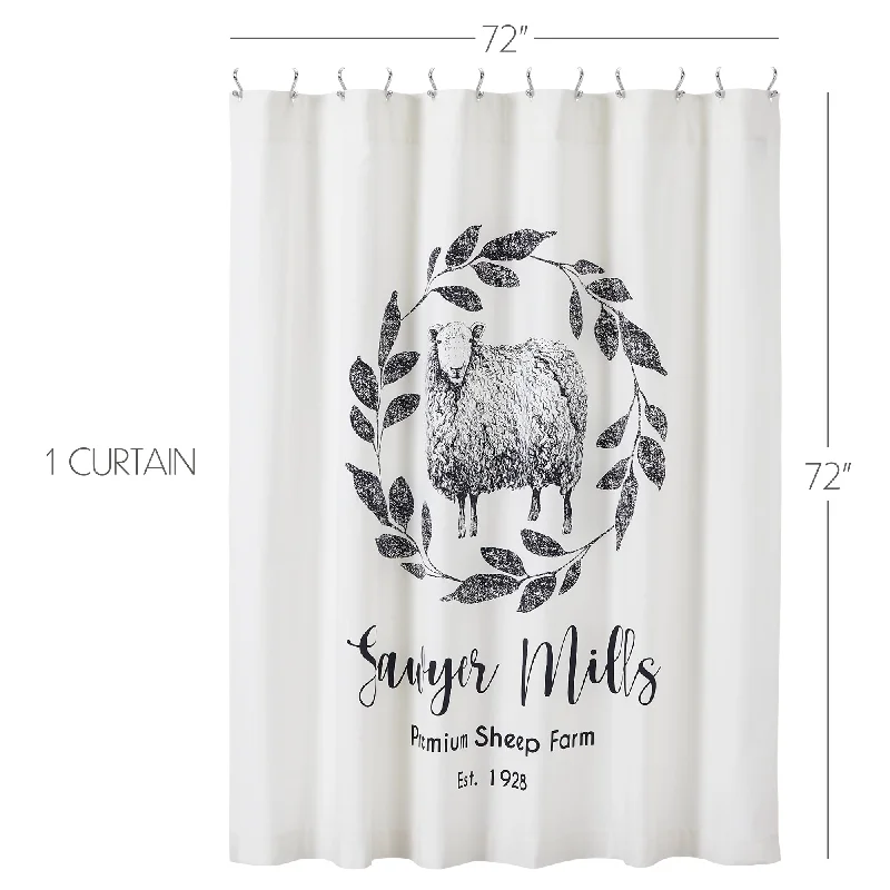 Bed skirts with a tie - back design for adjustabilitySawyer Mill Black Sheep Shower Curtain 72x72 Bed skirts with a tie - back design for adjustabilitySawyer Mill Black Sheep Shower Curtain 72x72