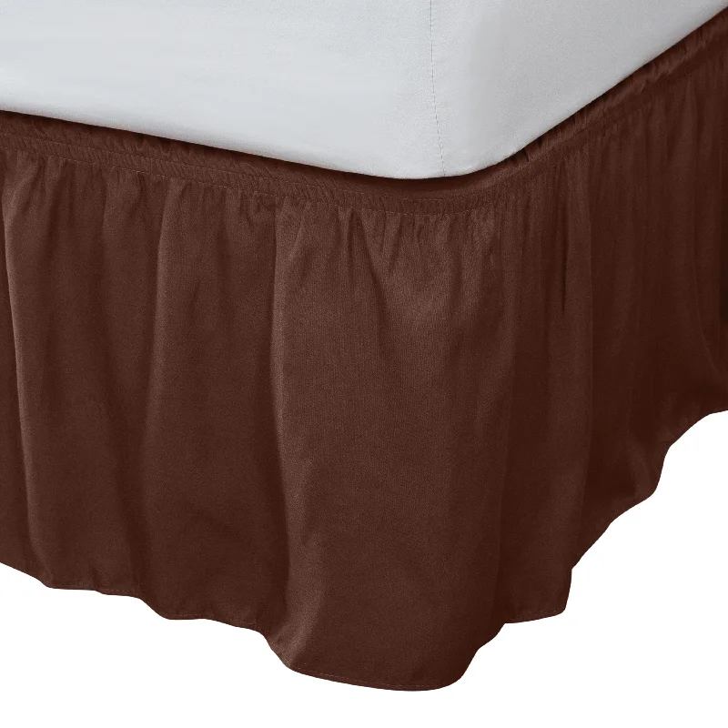 Bed skirts with a herringbone pattern for a sophisticated lookHome Details Wrap Around Bed Ruffle Queen/King in Chocolate