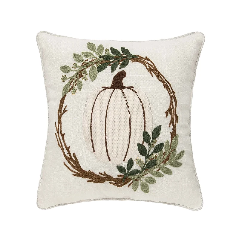 Back Support Pillows for Office ChairsWhite Pumpkin Wreath Pillow