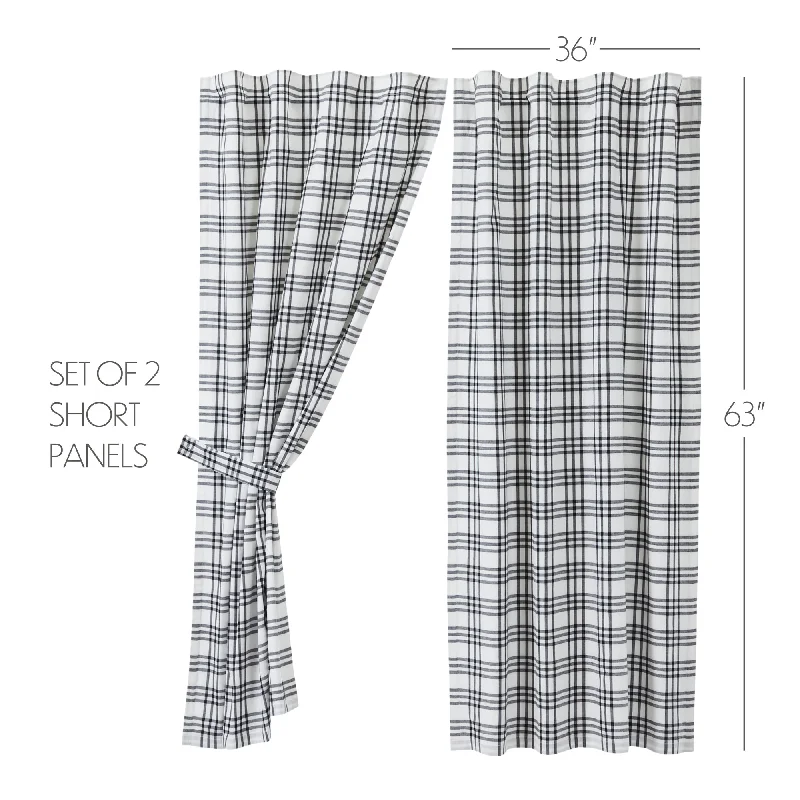Bed skirts with a metallic thread for a touch of glamourSawyer Mill Black Plaid Short Panel Set of 2 63x36 Bed skirts with a metallic thread for a touch of glamourSawyer Mill Black Plaid Short Panel Set of 2 63x36