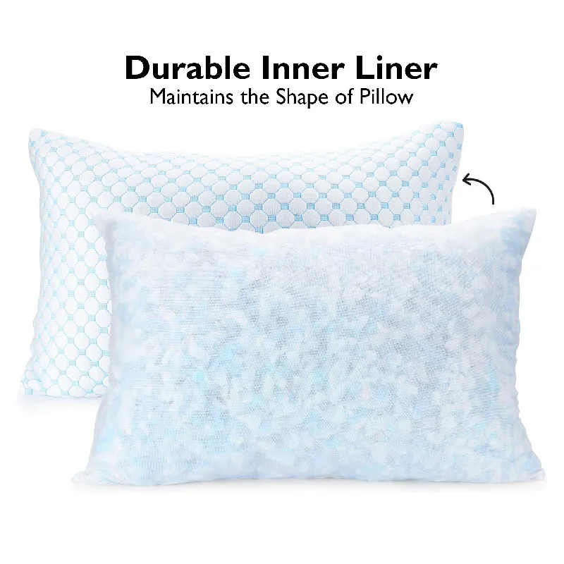 Round Pillows for Boho-Style InteriorsMemory Foam Pillow with Bamboo Cover, Adjustable Firmness, Premium Luxury Gel Memory Foam Pillows. - N/A