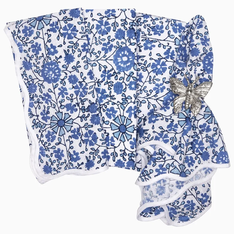 Square Pillows for Modern Home DecorJuri Indigo Napkins (Set of 4)