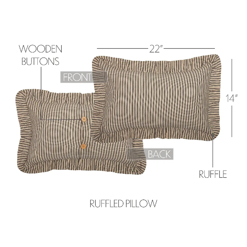 Bed skirts with a high - thread count for a quality feelSawyer Mill Charcoal Ticking Stripe Fabric Pillow 14x22