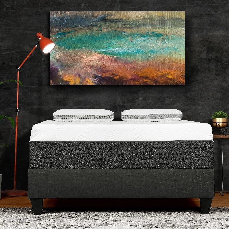 Hybrid mattresses combining foam and innerspring technologyGlacial Ultra 14in Cool Gel Memory Foam Bed in a Box Mattress