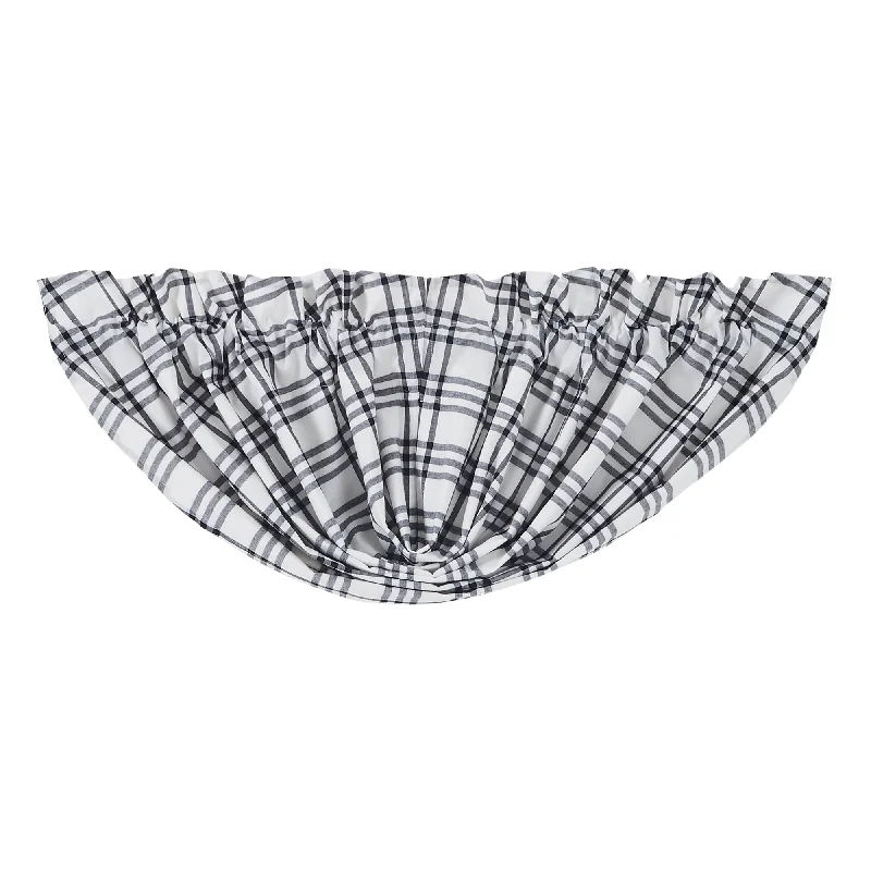 Linen bed skirts for a natural and rustic feelSawyer Mill Black Plaid Balloon Valance 15x60 Linen bed skirts for a natural and rustic feelSawyer Mill Black Plaid Balloon Valance 15x60