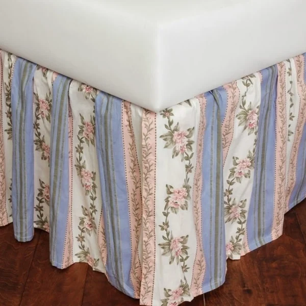 Bed skirts with a tropical print for a vacation - inspired feelCeleste Pink Cotton 3 Piece Tuck in Bed Skirt Bed skirts with a tropical print for a vacation - inspired feelCeleste Pink Cotton 3 Piece Tuck in Bed Skirt