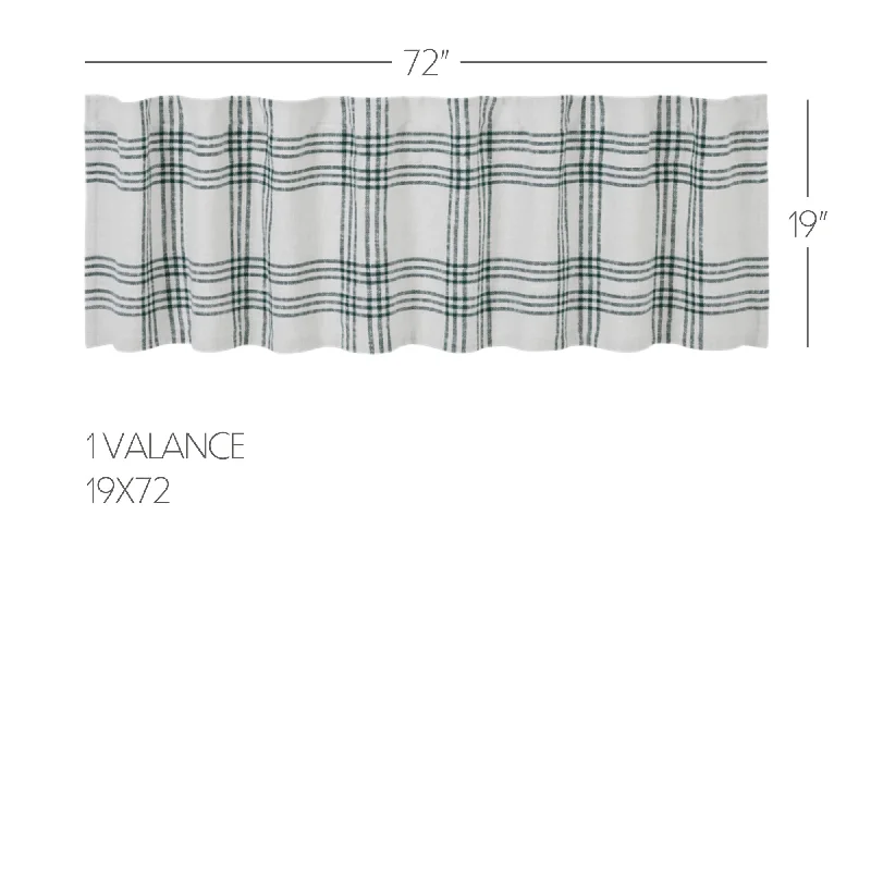 Bed skirts with a geometric cut - out designPine Grove Plaid Valance 19x72
