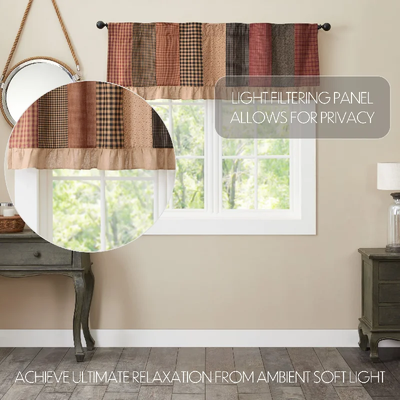 Bed skirts with a bohemian - inspired patternMaisie Patchwork Valance 19x72